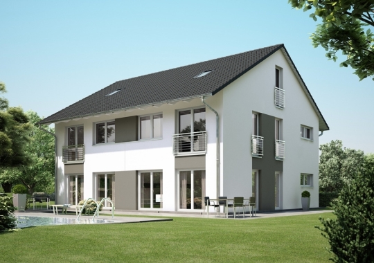 Neubau einer Doppelhausvilla mit schönem Garten